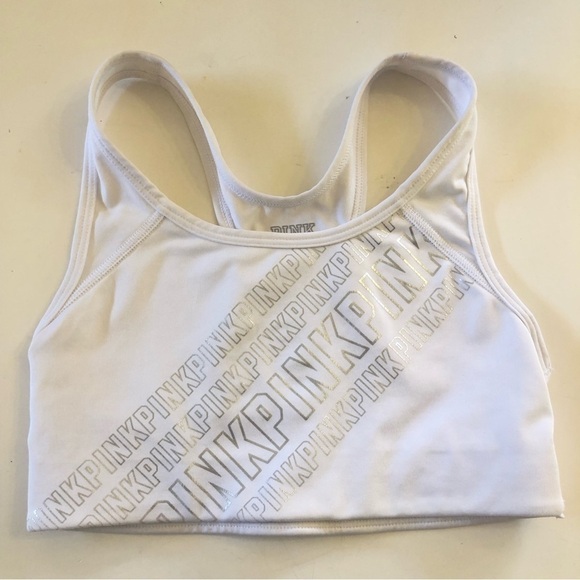 Victoria’s Secret Pink Ultimate metallic Graphic Racerback Sport Bra Size XS - Picture 6 of 9
